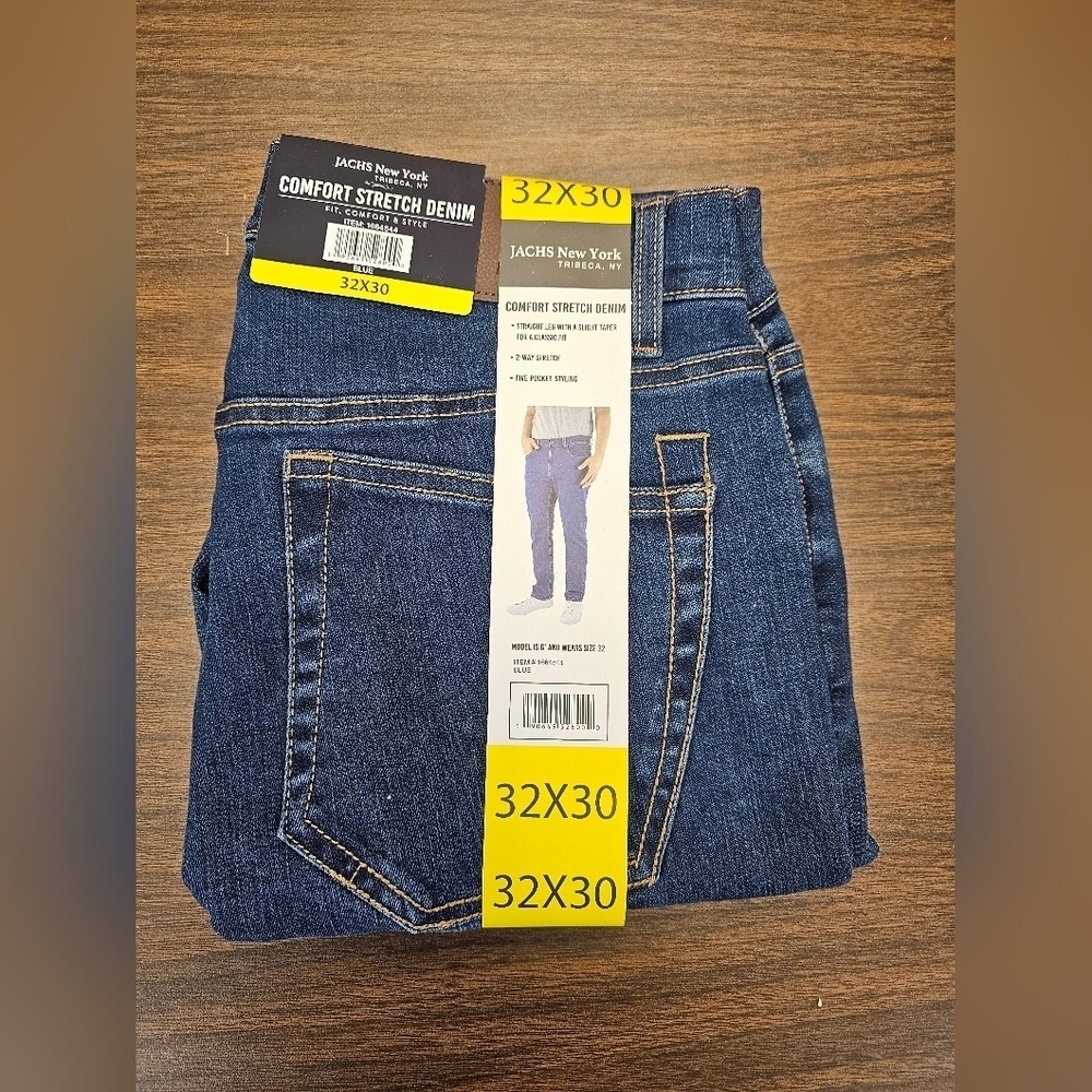 86Jachs New York Comfort Stretch Denim Jeans Blue Size 32x30 Brand New
